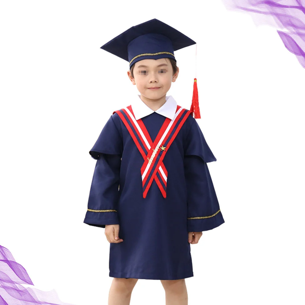 Детское выпускное платье и комплект с докторскими кисточками для косплея