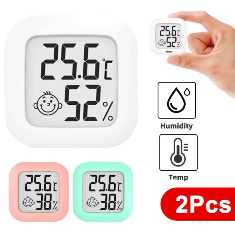 

2pcs LCD Digital Thermometer Hygrometer Indoor Room Electronic Temperature Humidity Meter Sensor Gauge Weather Station For Home