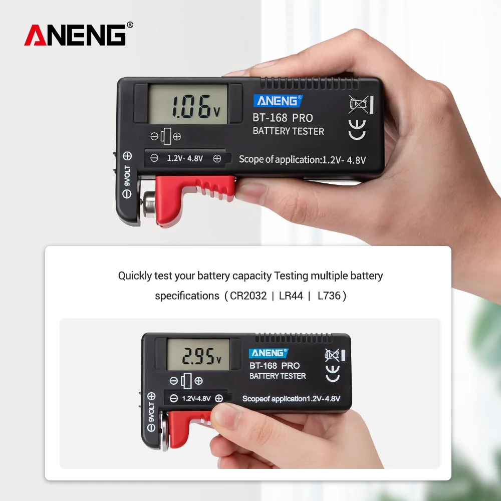 ANENG BT-168 PRO 1.2-4.8V AA/AAA/C/D Mini Battery Tester Quickly Testing for 18650 16340 14500 10440 Lithum Capacity |
