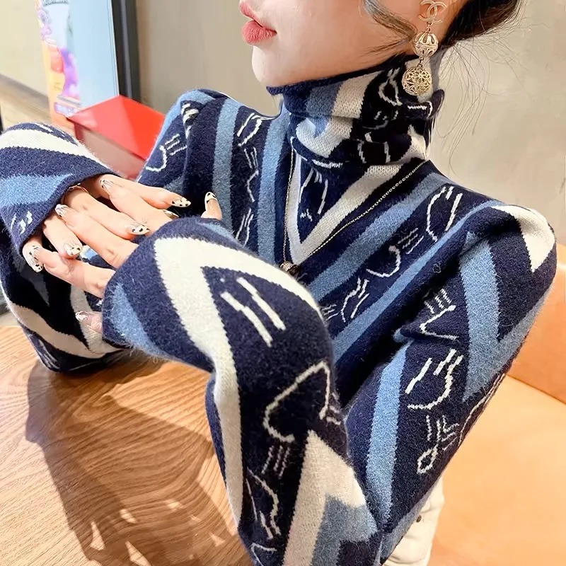 Женская одежда темпераментные тонкие вязаные пуловеры осенне-зимние модные