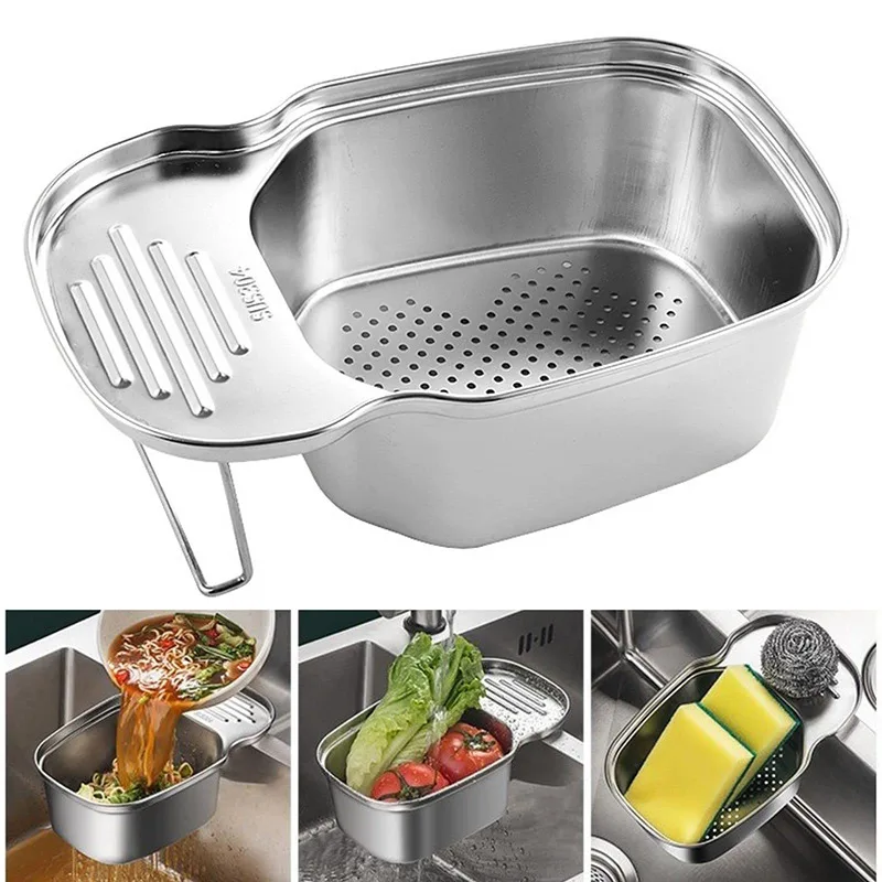

Sink Food Residue Filter Multifunctional Saddle-shaped Kitchen Drain Basket Household Kitchen Stainless steel Storage Rack