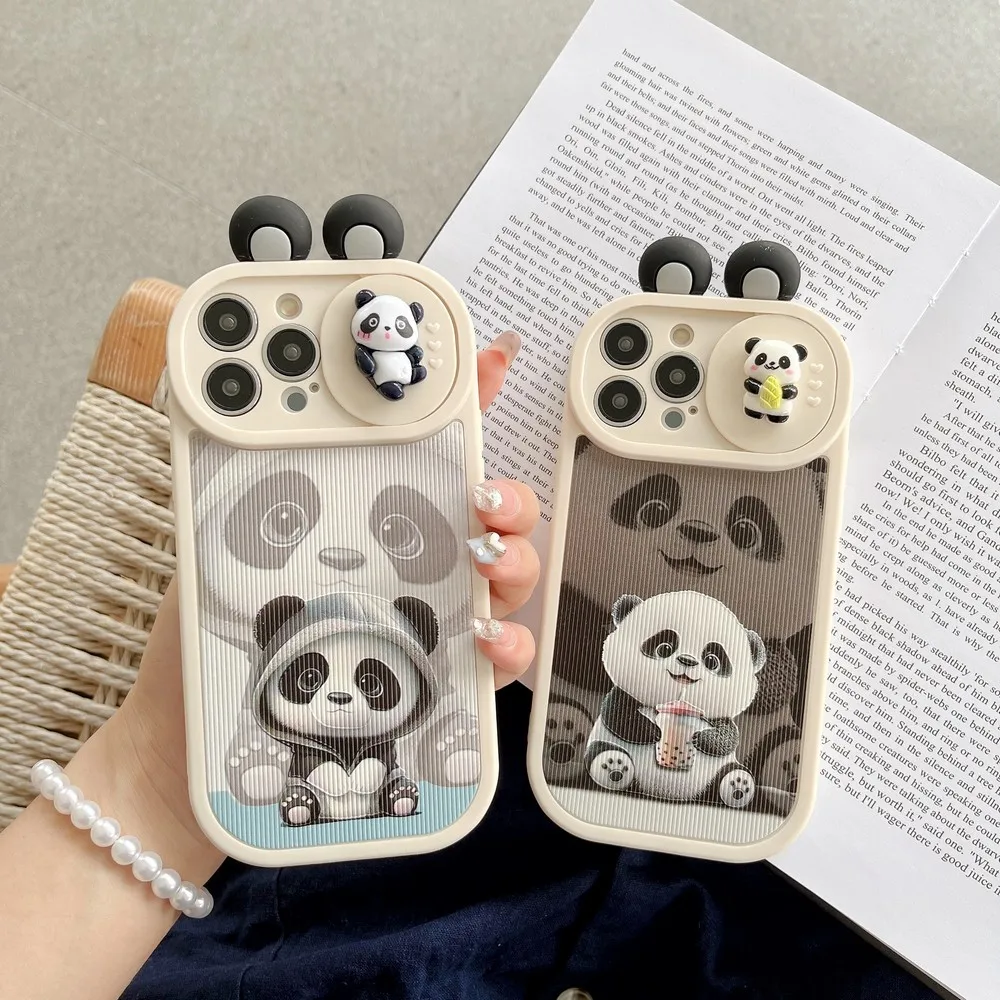 

Panda Pattern Push Window Case For iphone 14 14Pro 14ProMax 11 12Pro 12 13ProMax 13Pro 13 XS X XR XSMAX Soft Shell