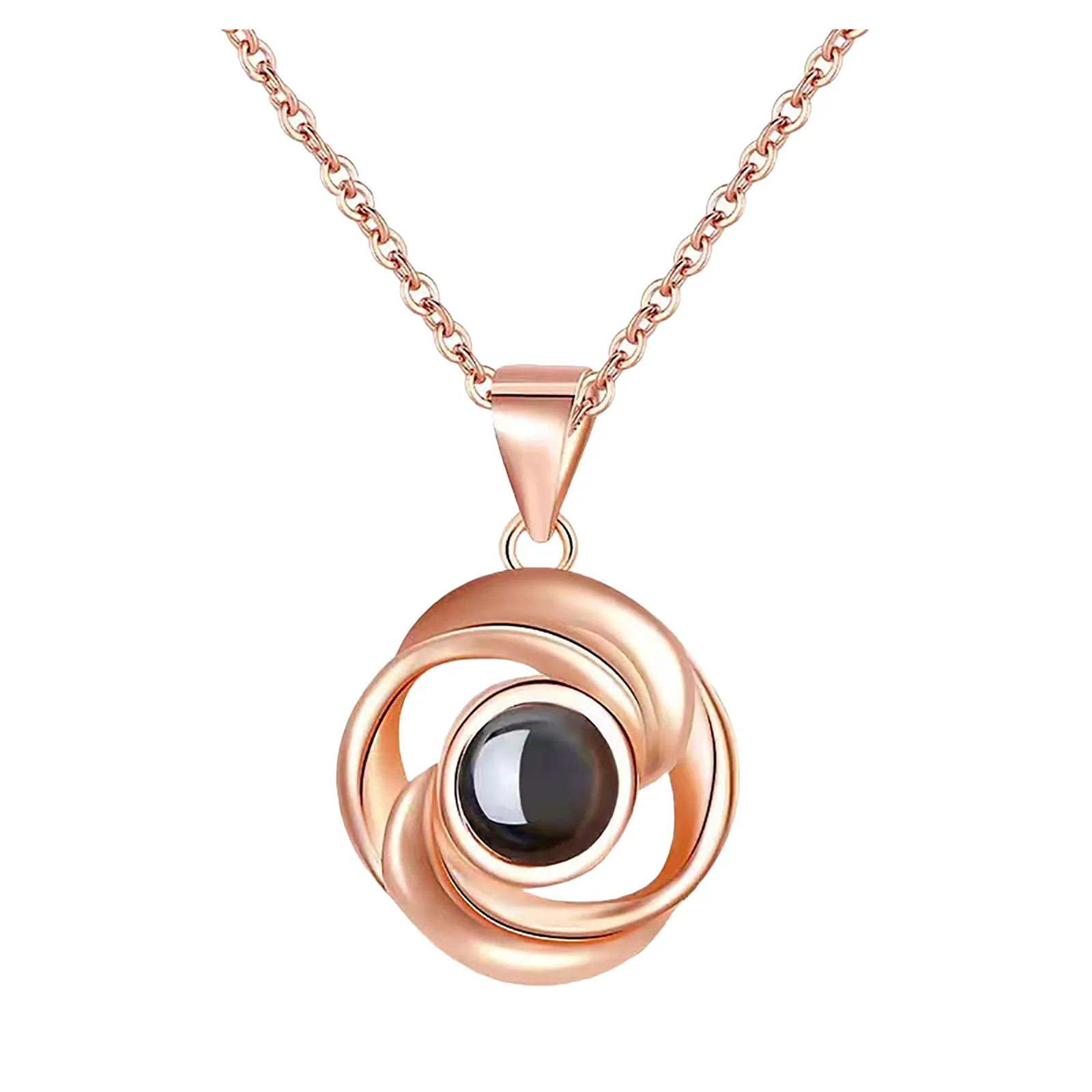 

100 languages rose projection necklace I love you pendant necklace for lovers as a gift confession necklace lover gift