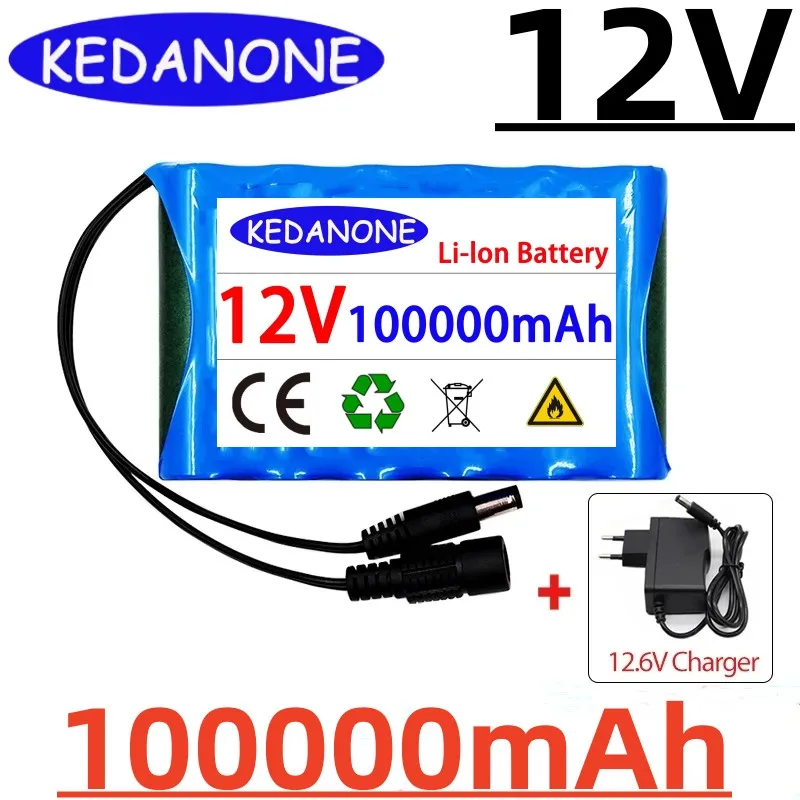 

18650 3S2P 12V 100000mah batería de iones de litio Original recargable 12,6 V 100Ah CCTV, batería de repuesto para Monitor de