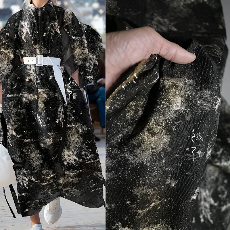 Яркие чернила черный креативный силуэт двусторонняя жаккардовая текстильная