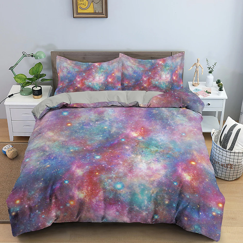 

Galaxy Bedding Set Luxury Bed Set Duvet Cover Set Quilt Cover with Cover Girls Kids Bedding Set Queen King Pillowcase Comforter