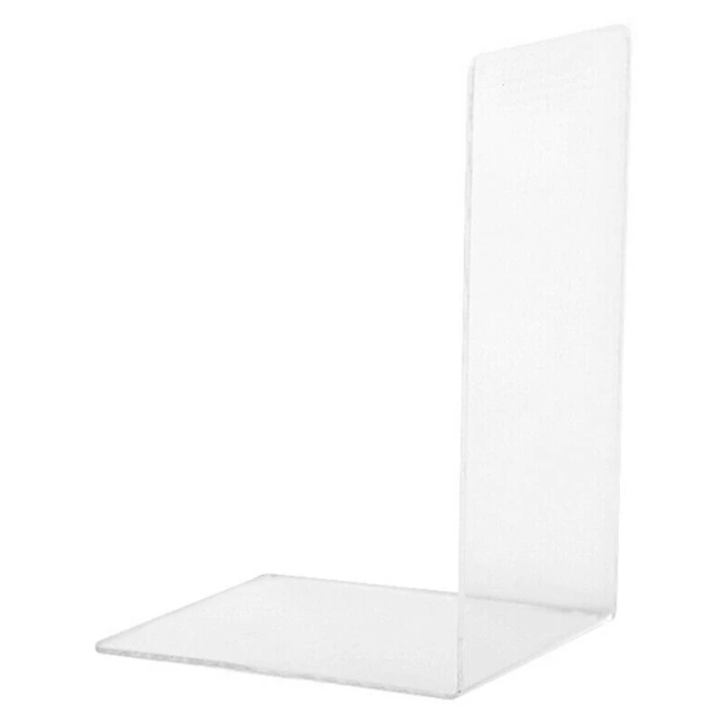 

Book Ends Clear Acrylic Non-Slip Bookends for Shelves and Desktops Transparent