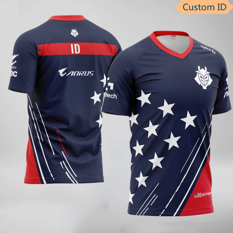 

LOL CSGO DOTA Team G2 Uniform Jersey Fans Game T-shirt for Men Women Custom ID T Shirt Customized Name Tees Shirts 2020 USA