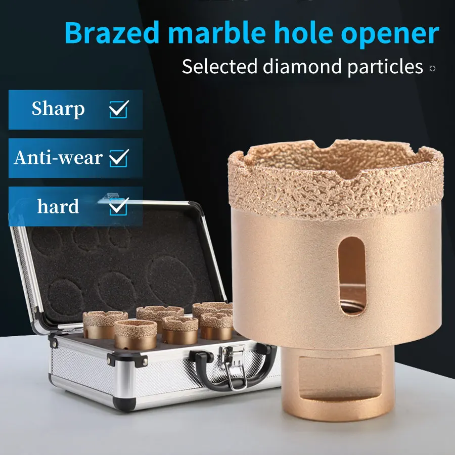 

5/6PCS M14 Drill Bit Set For Granite Marble Ceramic Tile Glass Brazed Angle Diamond Thread Multifunctional Dry Vacuum HoleSaw