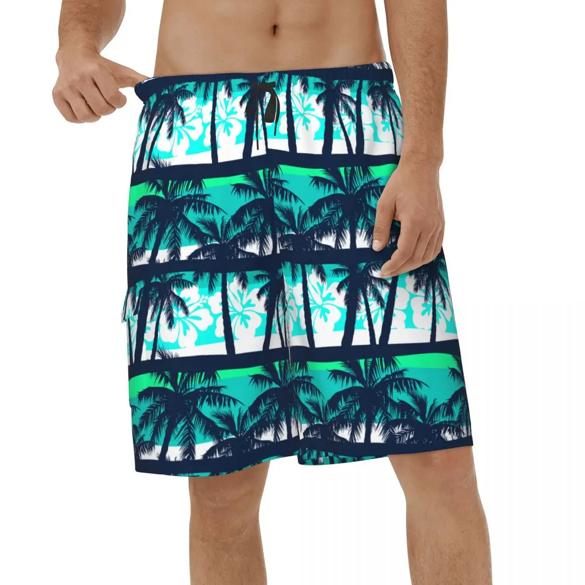 

Summer Fashion Tropical Frangipani Palm Trees Men Beach Shorts Running Swimwear Surf Swimsuits Male Breathable Board Shorts