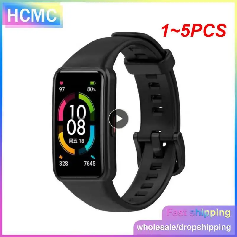 

1-5 шт., сменный силиконовый ремешок для часов Honor Band 6