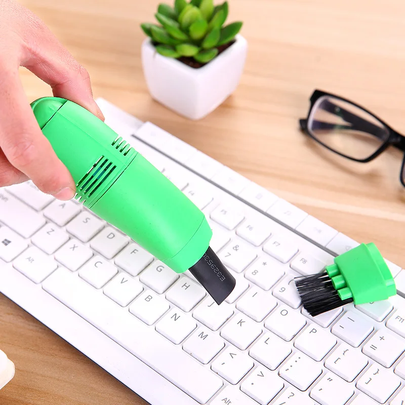 Mini Computer Keyboard USB Vacuum Office Computer Cleaners Keyboard Brush Clean Desktop PC Tools USB Portable Dust Cleaner images - 6