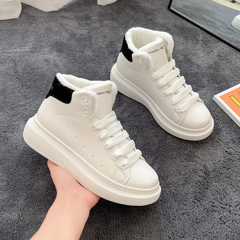 

High QualityShoes Women And Men Shoe Design White Chunky Sneakers Female Vulcanize Shoes Keep Warm In Winter Sneakers Women