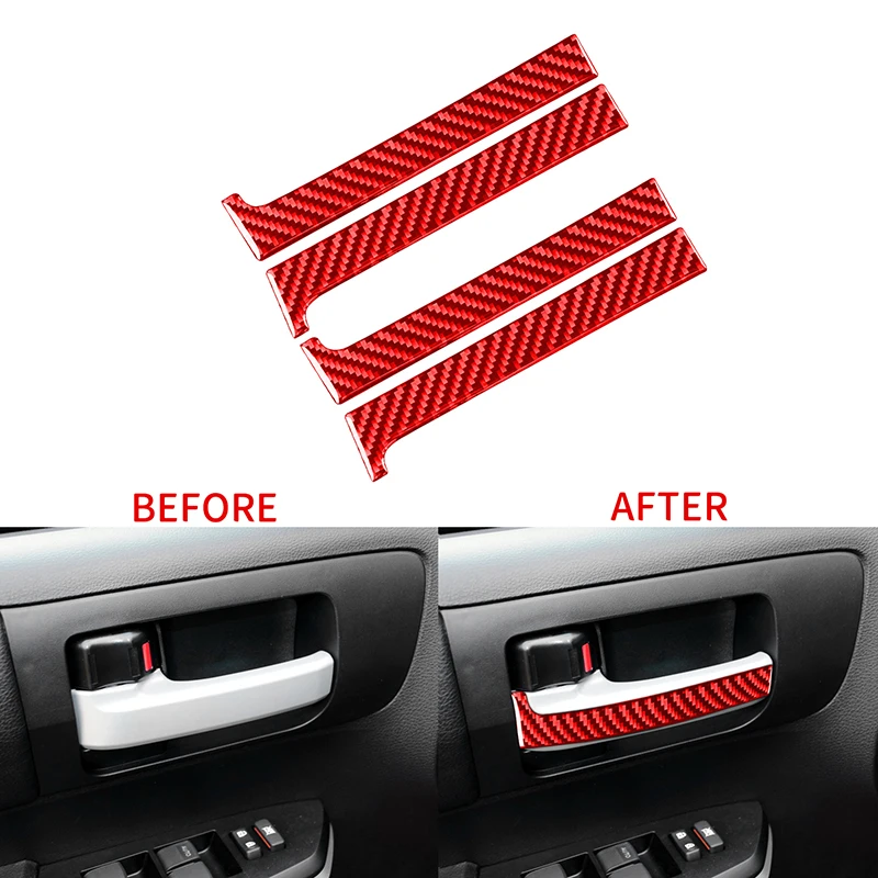 

1 Set Car Inner Handle Decoration Sticker for Toyota Tundra 2014-2018 Carbon Fiber Automobile Interior Door Handle Cover Parts