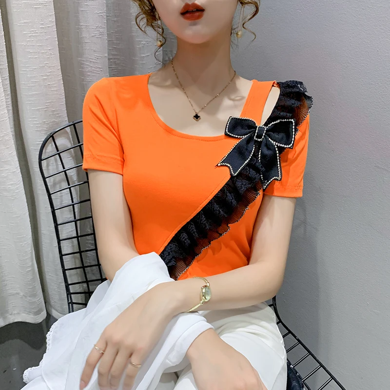 Новинка 2022 летняя женская футболка с коротким рукавом модные повседневные