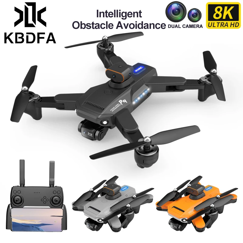 

KBDFA P9 Drone ESC 8K Professional Dual HD Camera Obstacle Avoidance Aerial Photography Foldable Quadcopter RC Helicopter Toy