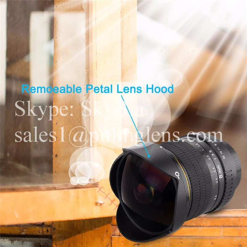 

8mm F3.5 fixed focus lens, super wide-angle camera lens, fisheye lens for DSLR