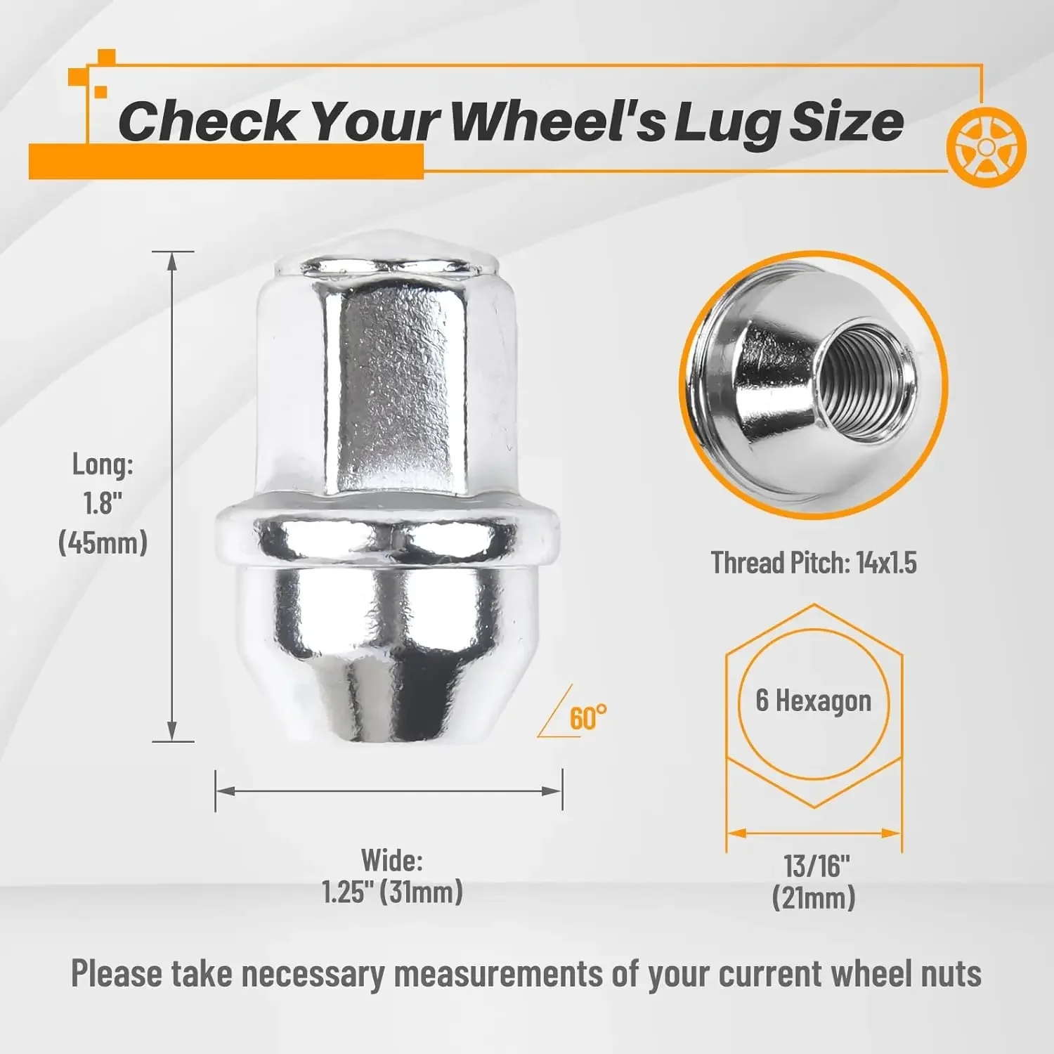 MIKKUPPA 24 шт. M14x1 5 цельный хромированный OEM заводской стиль большие гайки седла