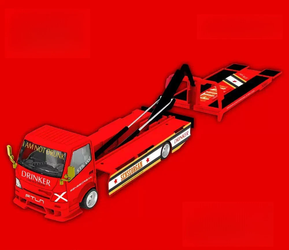 Модель автомобиля MD 1:64 H300 Full Landing Trailer - Drinker Not Drunk 2.0 из сплава, предзаказ (art.: 3920dbef248aa) - 3920dbef248aa