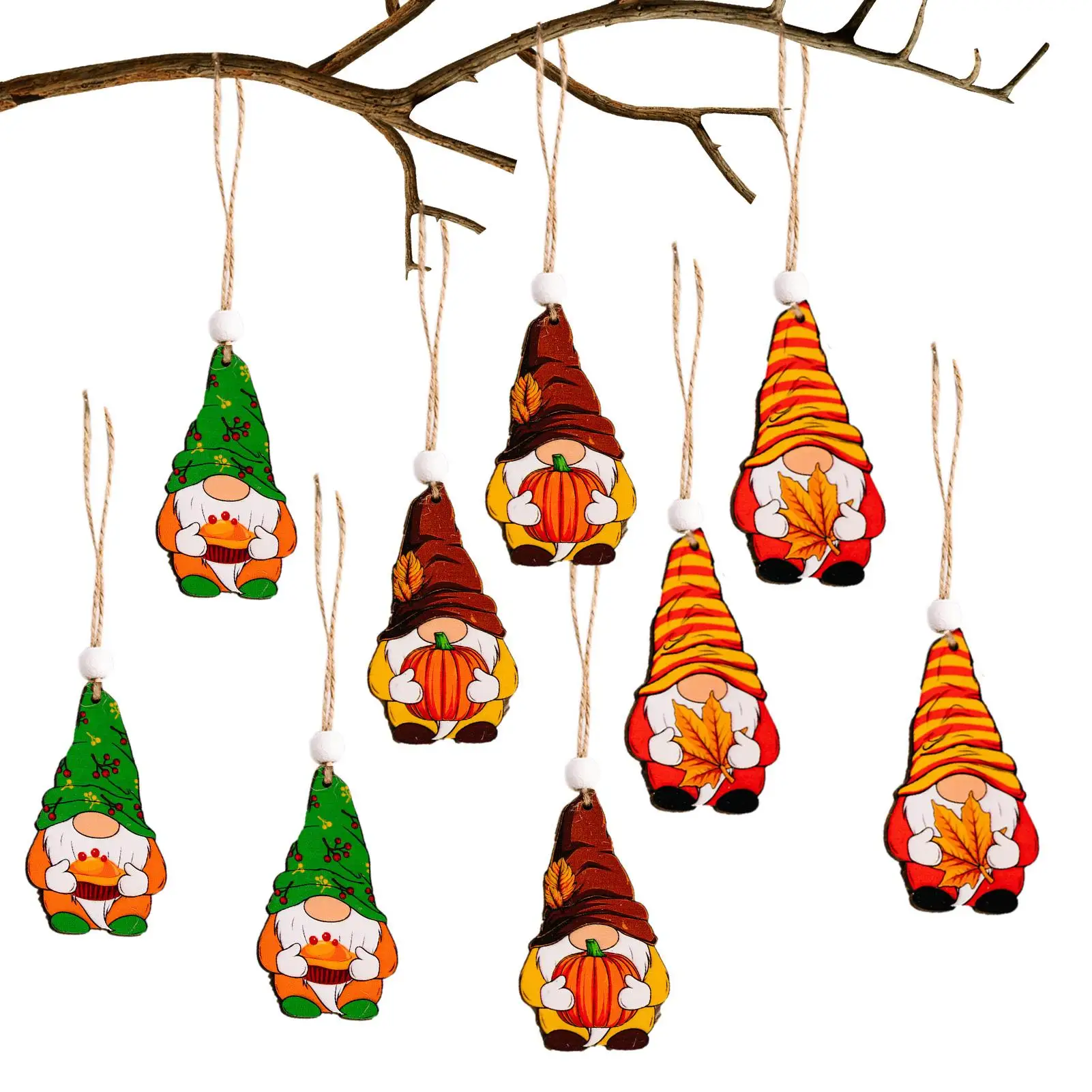 

Fall Thanksgiving Gnome Decorations | Maple Leaf Pumpkin Holiday Gnomes Pendant | Handmade Tomte Hanging Ornaments for Autumn Th
