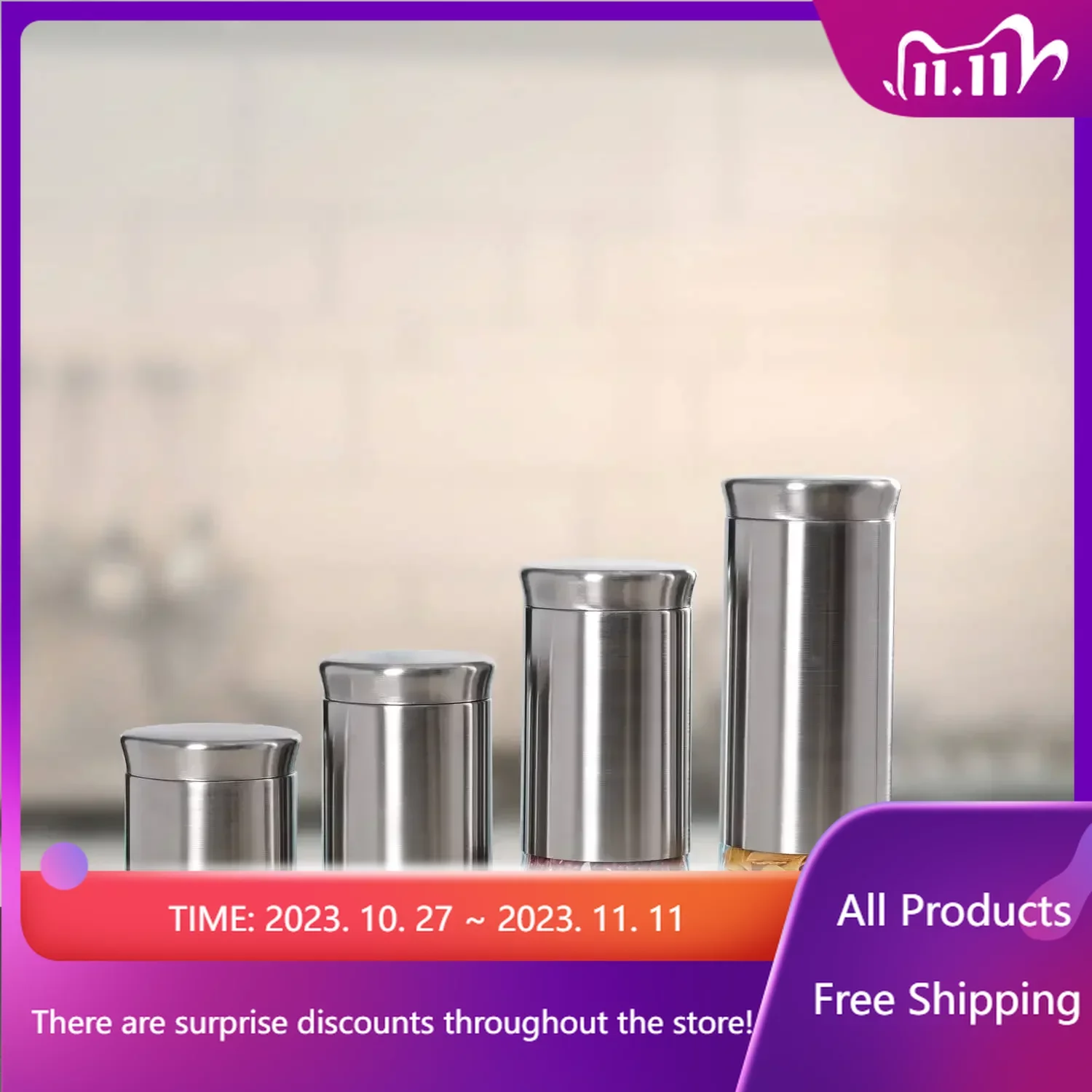 

Essence Collection 4 Piece Stainless Steel Canister Set Fast Transportation