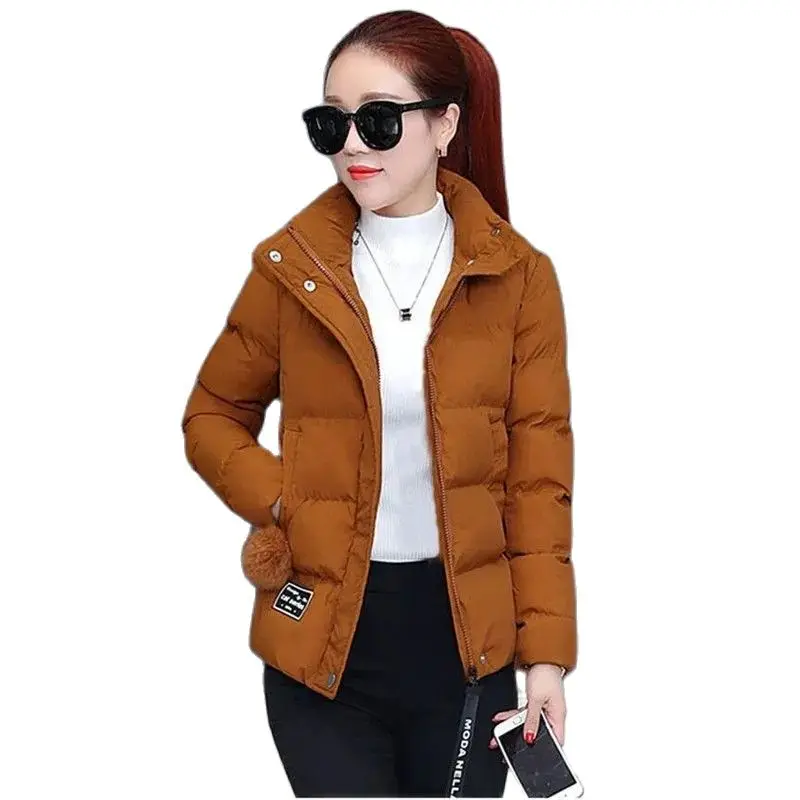 

Winter New Thicken Parkas Warm Cotton Jacket Korean Fashion Loose Stand collar Women's Short Outwear Casual Female Basic Coat