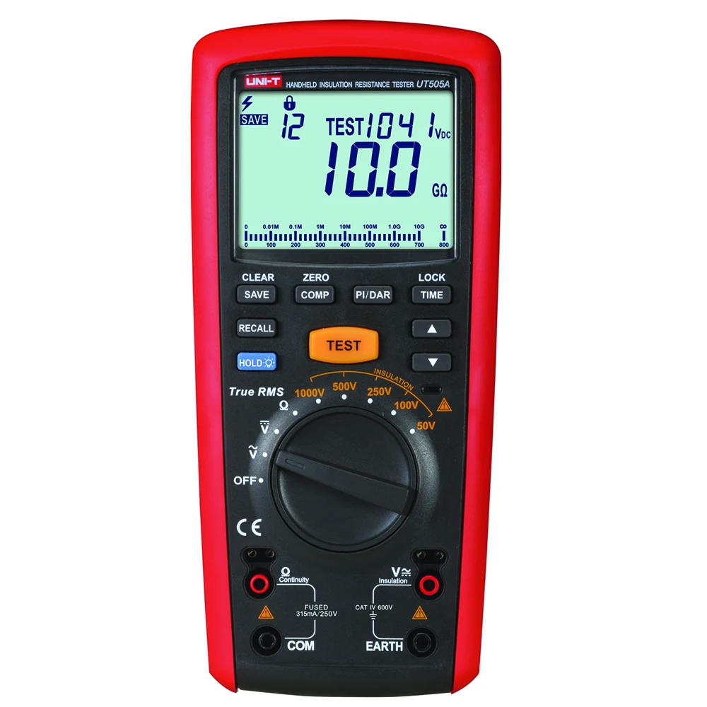 

UNI-T UT505A UT505B 1000V Digital Handheld True RMS Megger Insulation Resistance Meter Tester Multimeter Ohm Voltmeter Megohmmet