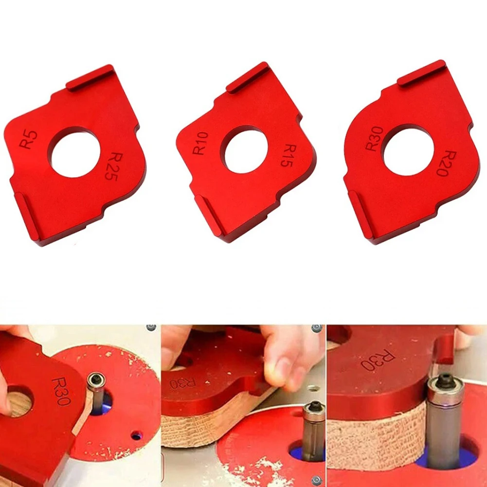 

3pcs Radius Jig Router Templates Aluminium Alloy Corners R5 R10 R15 R20 R25 R30 Woodworking Trimming Radius Jig