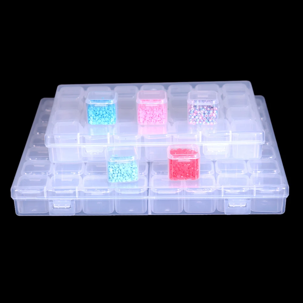 

28/56 grid Independent diamond painting Accessories Diamond Embroidery Cases PP plastics Box Organizer Home Storage boxes