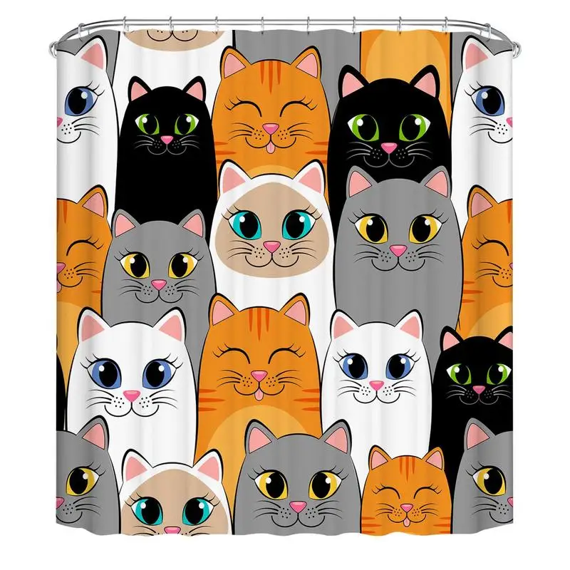 

Cartoon Shower Curtain Waterproof Aesthetic Shower Curtain Kids Funny Animal Colorful Lovely Curtains Animal Curtains Bathroom