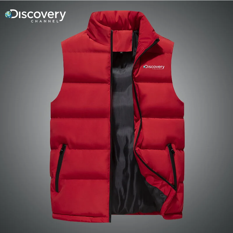 2022 New Discovery Clothing Winter Jacket Men Stand Collar Vest Men Zipper Men's Jacket Sleeveless Casual Vest Large Size