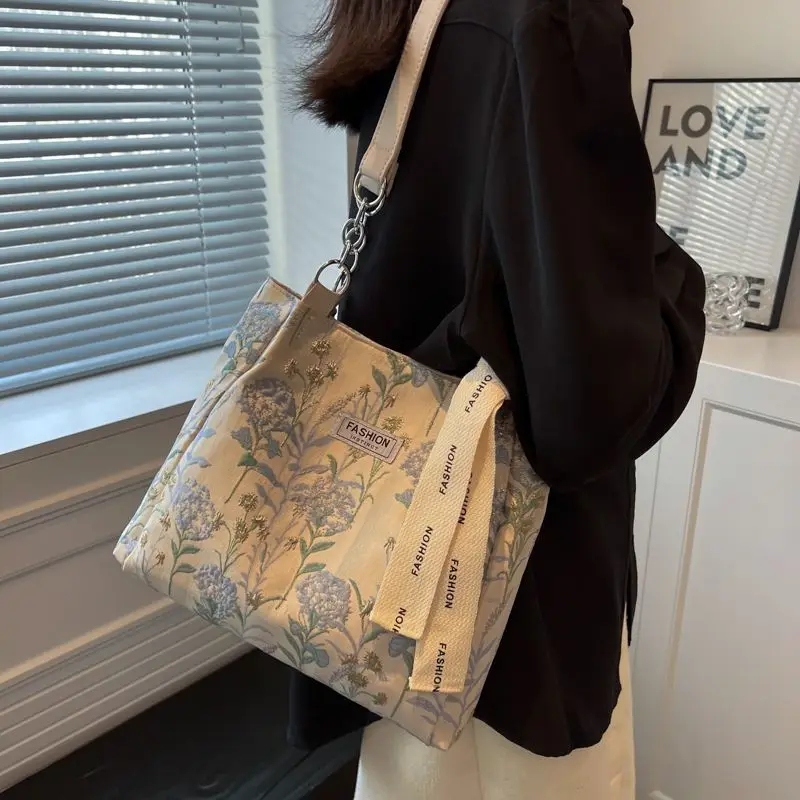 Fashion Handbag Bag Luxury Designer Purses Handbags for Women Canvas Shopper Jacquard Embroidery Summer Beach Shoulder Tote Bag