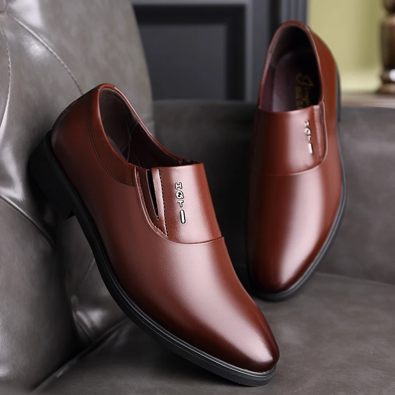 

Apanzu Mens Dress Shoes Brown Black Elevator Oxfords wedding shoes men 2022 summer Formal Shoes Men Shoes Leather big size 47 48