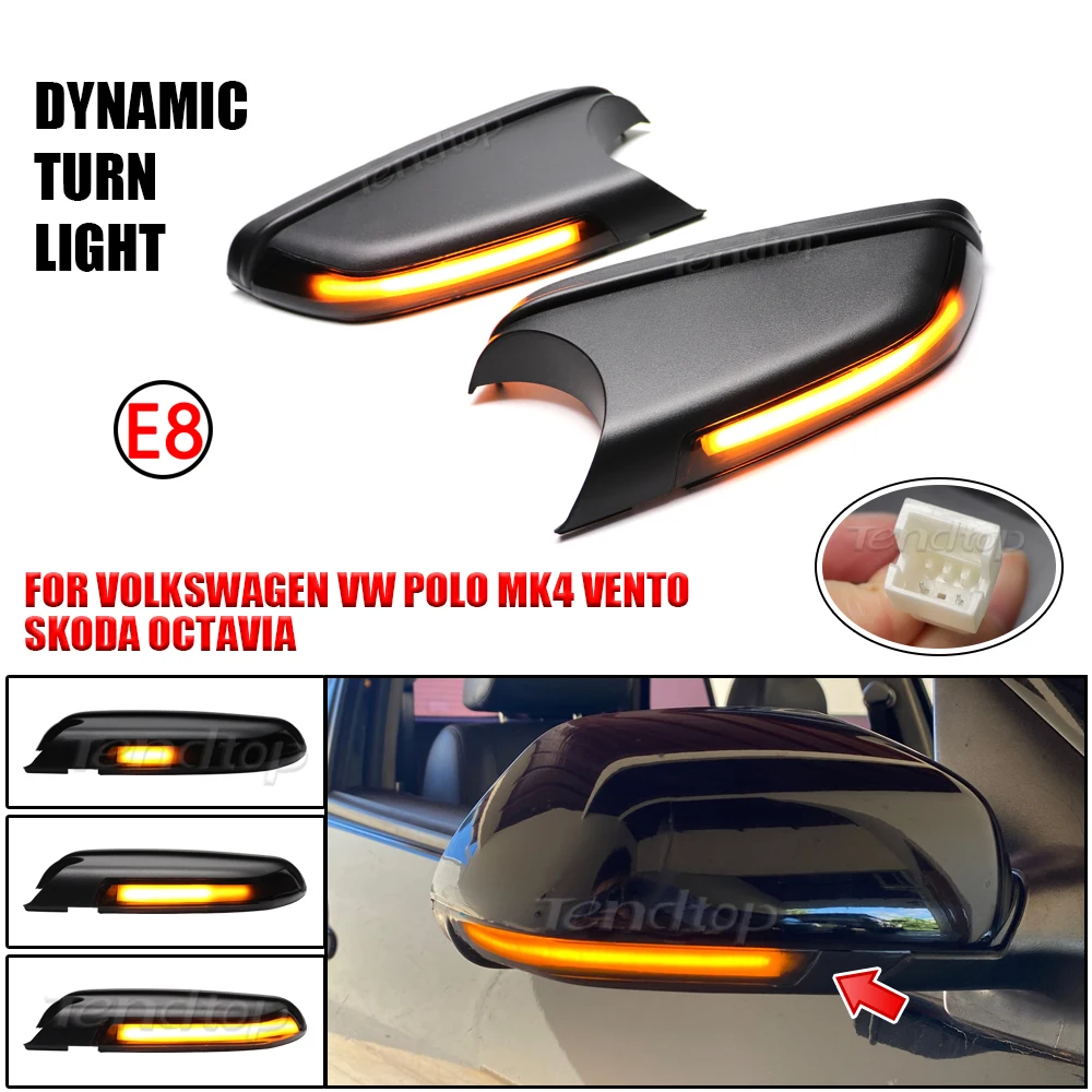 LED Dynamic Turn Signal Light  For VW Polo MK4 2005-2009 For Skoda Octavia MK2 1Z 2004-2010 Rearview Mirror Lamp Indicator