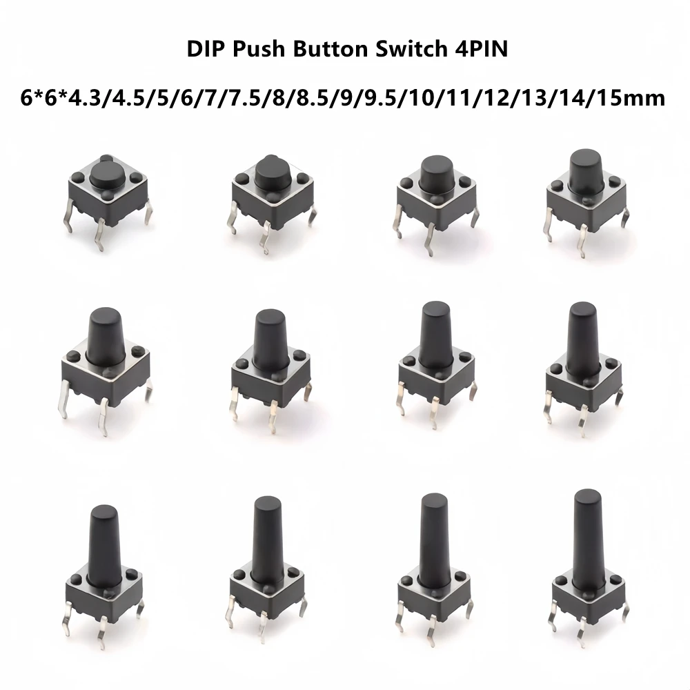 20 шт DIP 4Pin 6*6 микро тактовый кнопочные переключатели