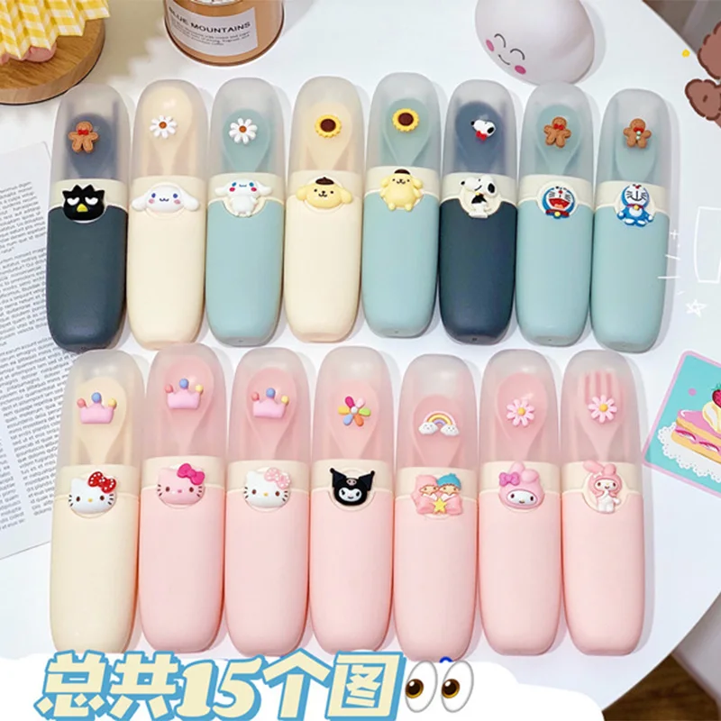 Новый экологичный портативный набор столовых приборов Kawaii Mymelody Kuromi Cinnamoroll из