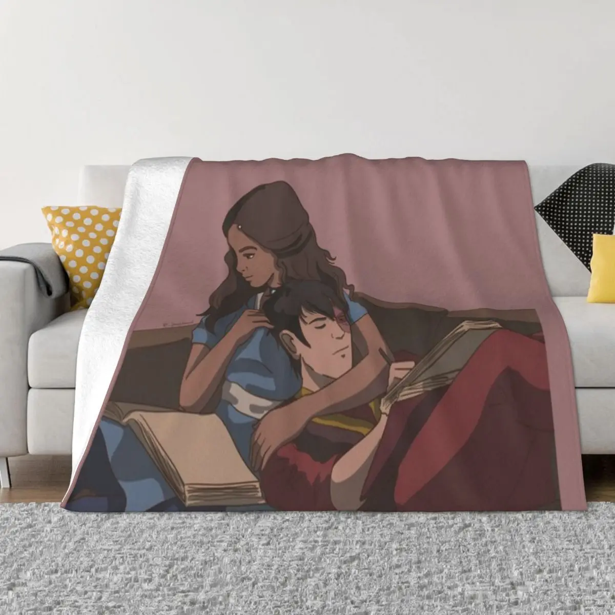 Зуко и Катара читает книги. Ультрамягкое одеяло из микрофлиса.