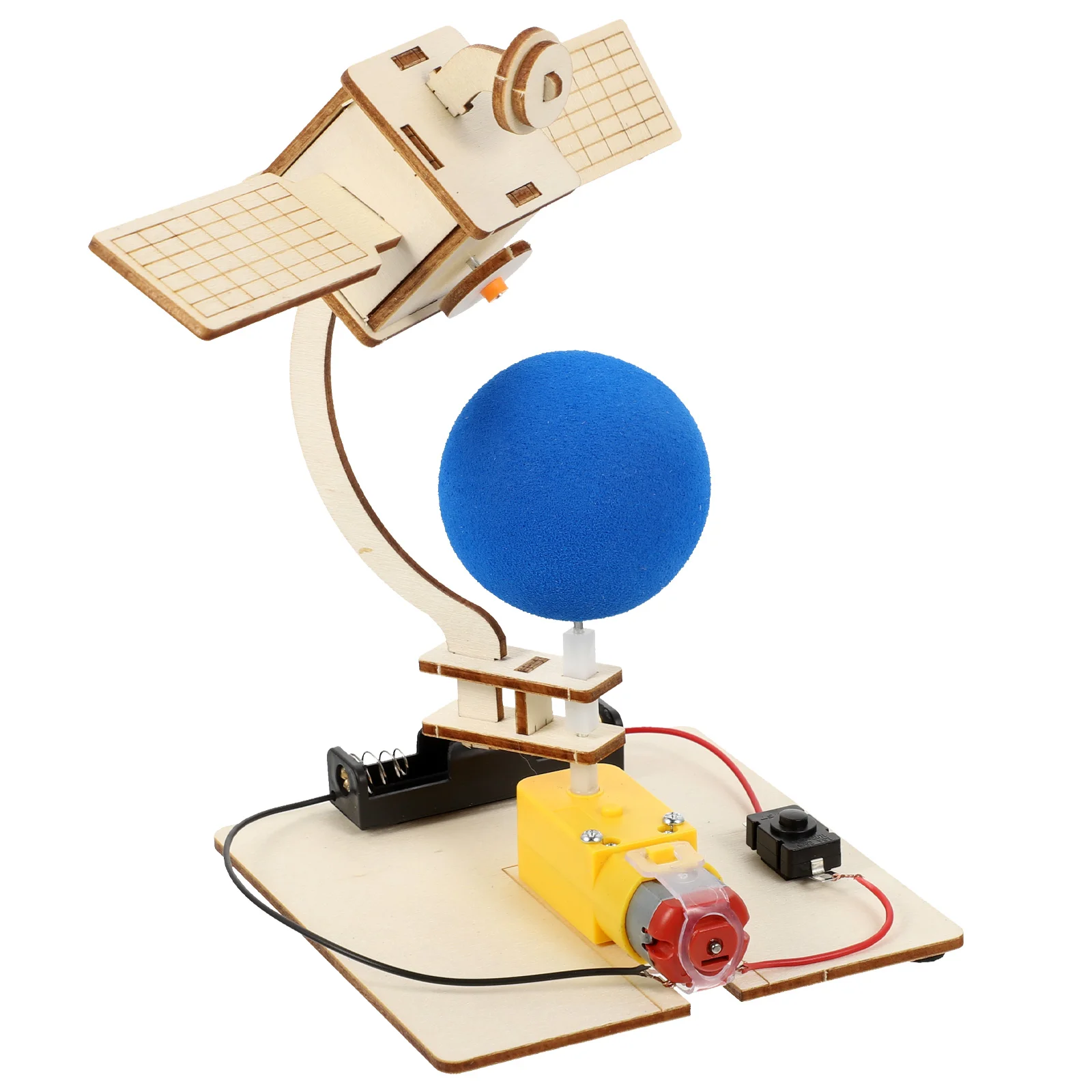 

DIY Satellite Toy Learning Prop Assemble Artificial Kids Science Kit Woody Wooden Assembled Model