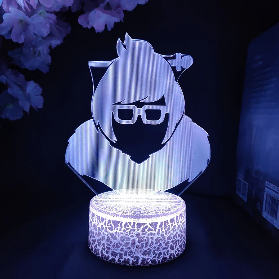 Светодиодная лампа Game Overwatched Mei крутой настольный декоративный ночник подсветка