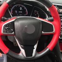 genuine leather hand seam for honda civic 10 2016 2019 crv cr v 2017 2019 clarity 2016 2018 car steering wheel cover