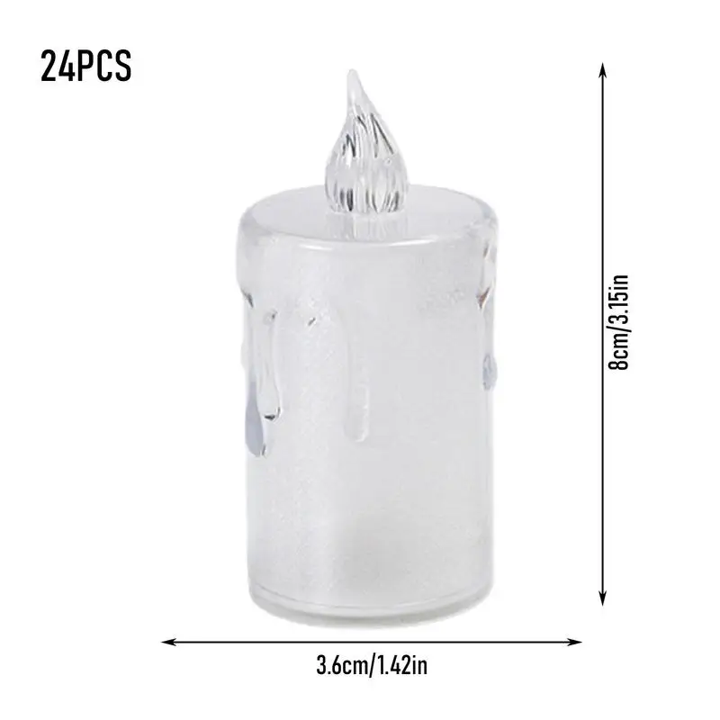 Свеча на батарейках хрустальная светодиодная чайная свеча 24X мигающая маленькая