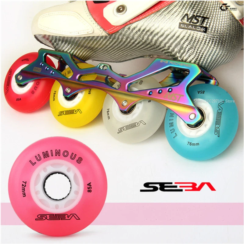 

4 Pcs 85A 62mm 64mm 68mm 70mm 72mm 76mm 80mm Luminous LED Shine Roller Wheel Original 100% SEBA LED Lighting Inline Skate Wheel