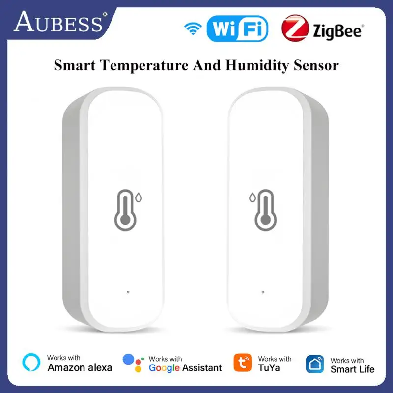 

Умный термометр Tuya ZigBee, Wi-Fi датчик температуры и влажности, комнатный гигрометр, термометр, работает с приложением Alexa Google Home Smart Life