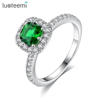 luoteemi gorgeous square shape women ring full bling iced out micro pave crystal zircon dazzling bridal ring wedding engage ring