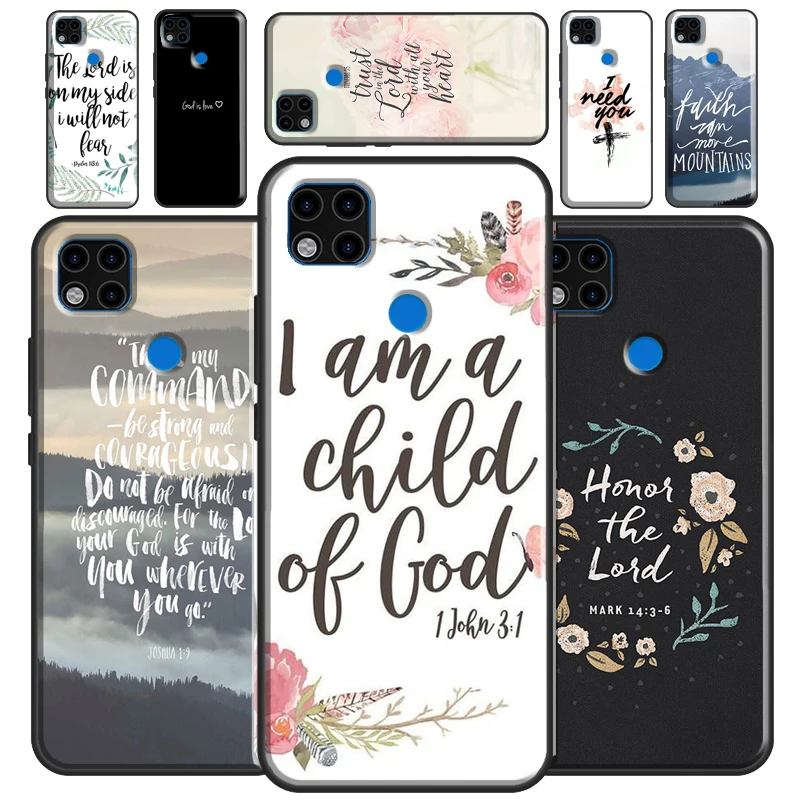 Мягкий чехол с цитатой из Библии для Xiaomi Redmi Note 11 Pro 10 9 10S 9S 8T 9A 9C 9T