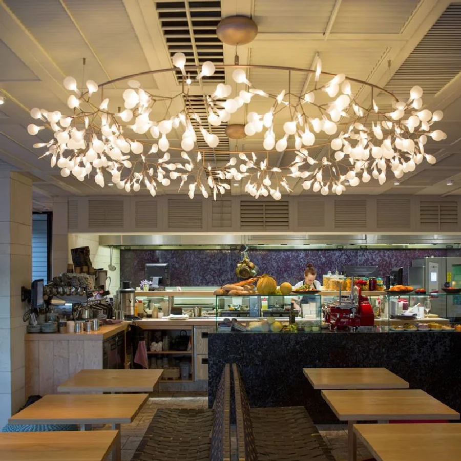 

Luxury Dimming Pendant Lights Led Firefly Tree Leave Lamp For Living Room Bed Room Resturant Cafee Clothes Shop Direction Lights