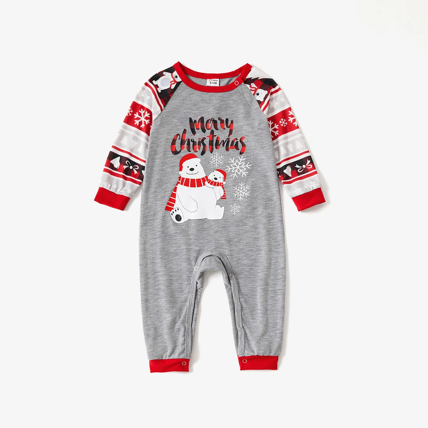 Пижамные комплекты PatPat с длинным рукавом и принтом в виде снежинок (огнестойкие) |