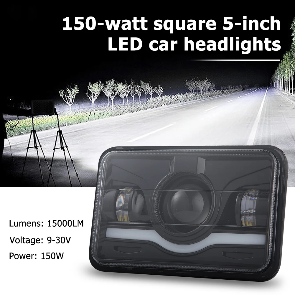 

4x6 inch 150W LED Headlight for Chevrolet Car Truck SUV Hi-Lo Red DRL Sealed Beam Work Light IP67 Waterproof Light Bar