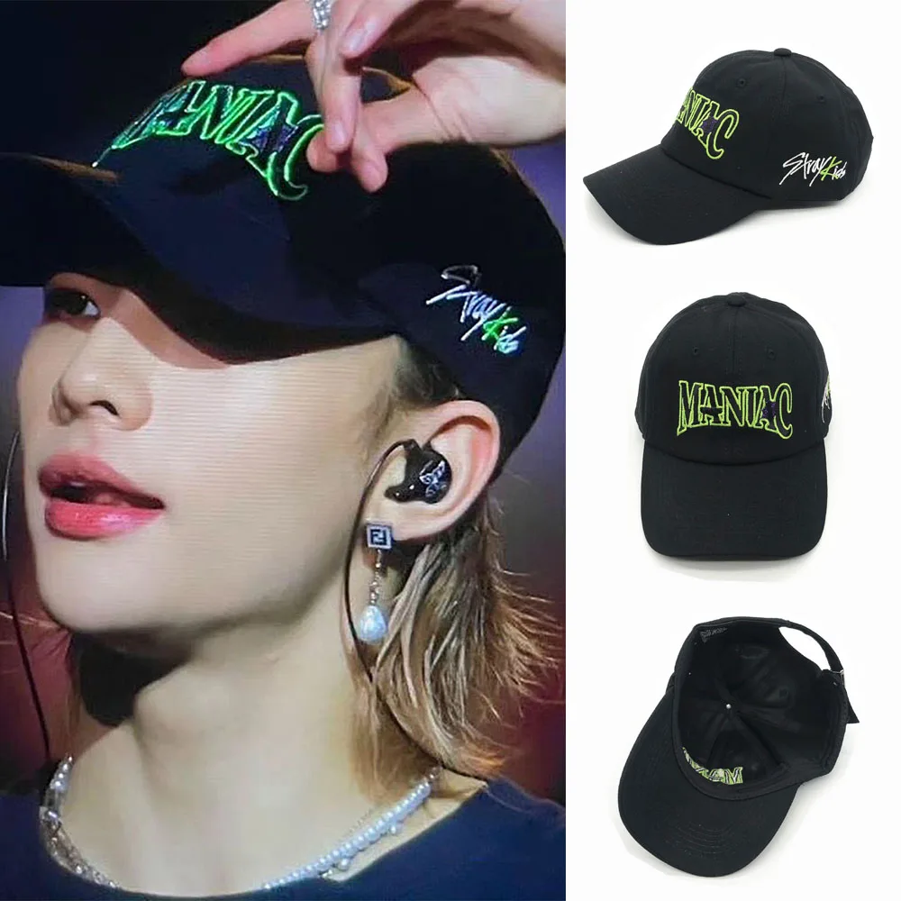 

KPOP Stray Kids Hat MANIAC Concert Fashion Letter Embroidery Cotton Baseball Cap Lee Know Bang Chan Felix Decorative Peaked Cap