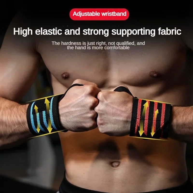 

1pcs Fitness Wristband Weight Lifting Gym Cross Training Fitness Padded Thumb Brace Strap Power Hand Support Bar Wristband